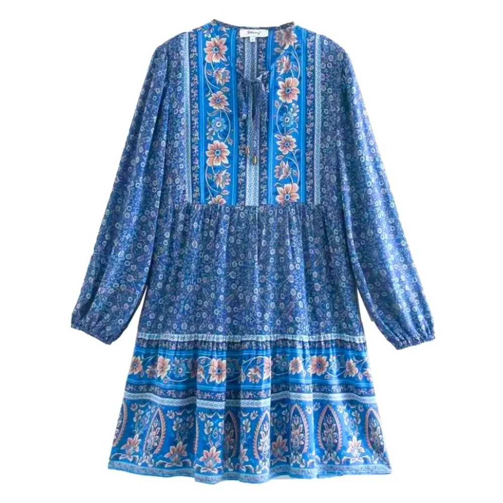 Floral Paisley Hippie Dress - Picture 2 of 8